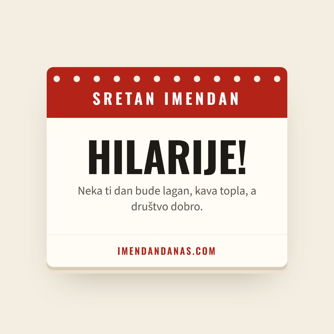 Čestitka: Sretan imendan, Hilarije!