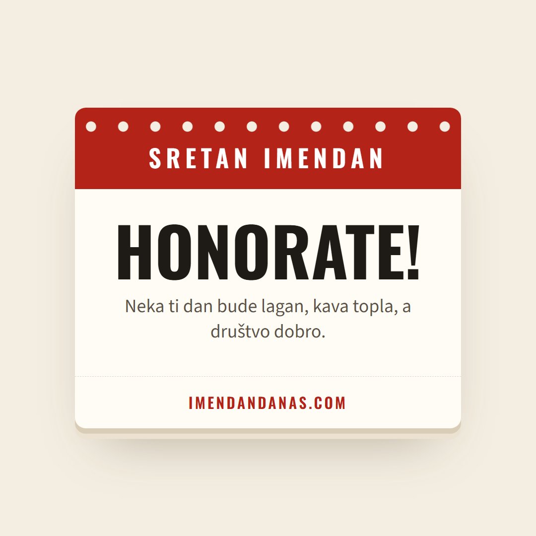 Čestitka: Sretan imendan, Honorate!