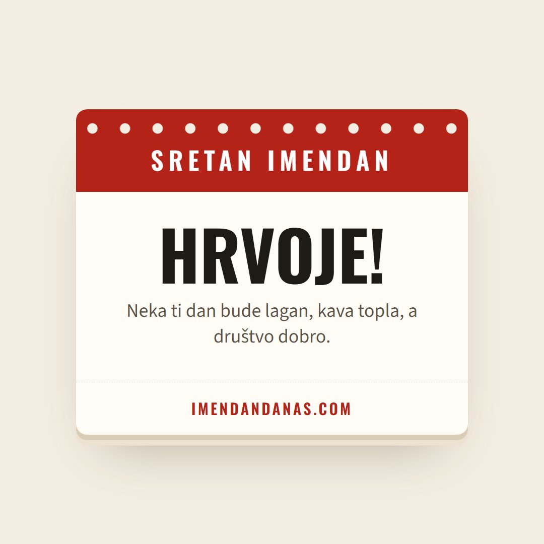 Čestitka: Sretan imendan, Hrvoje!