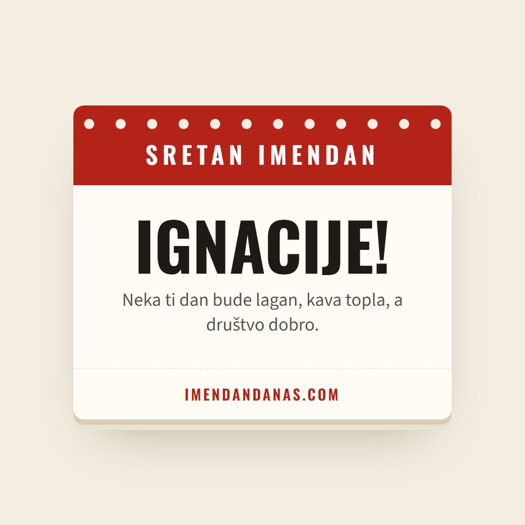 Čestitka: Sretan imendan, Ignacije!