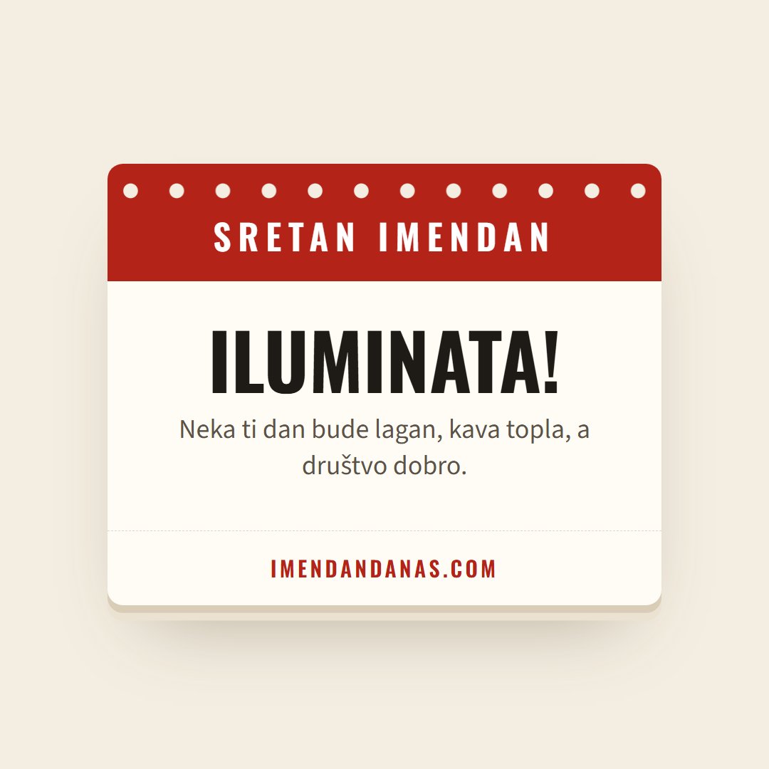 Čestitka: Sretan imendan, Iluminata!