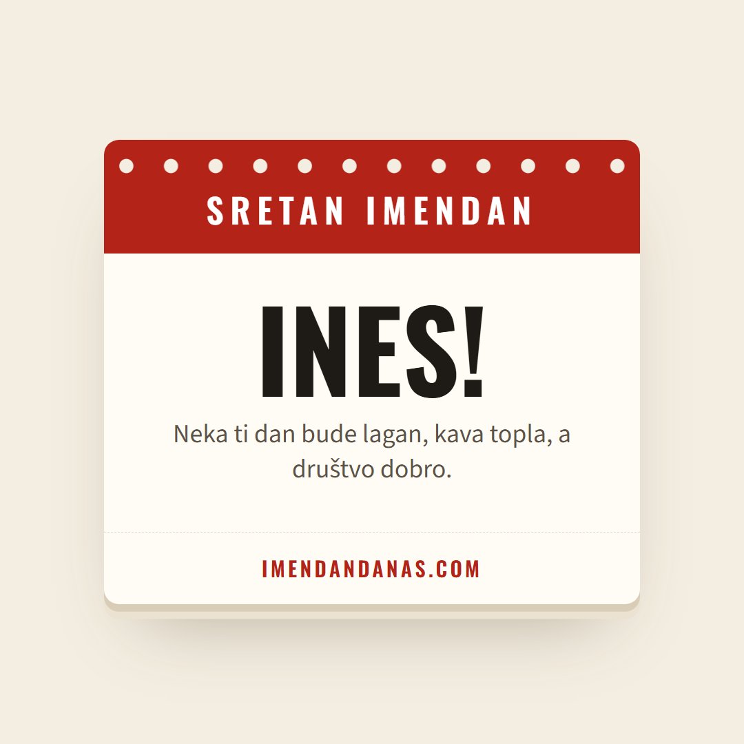 Čestitka: Sretan imendan, Ines!