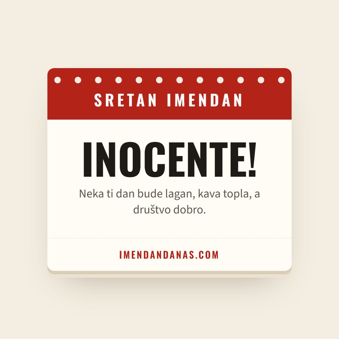 Čestitka: Sretan imendan, Inocente!