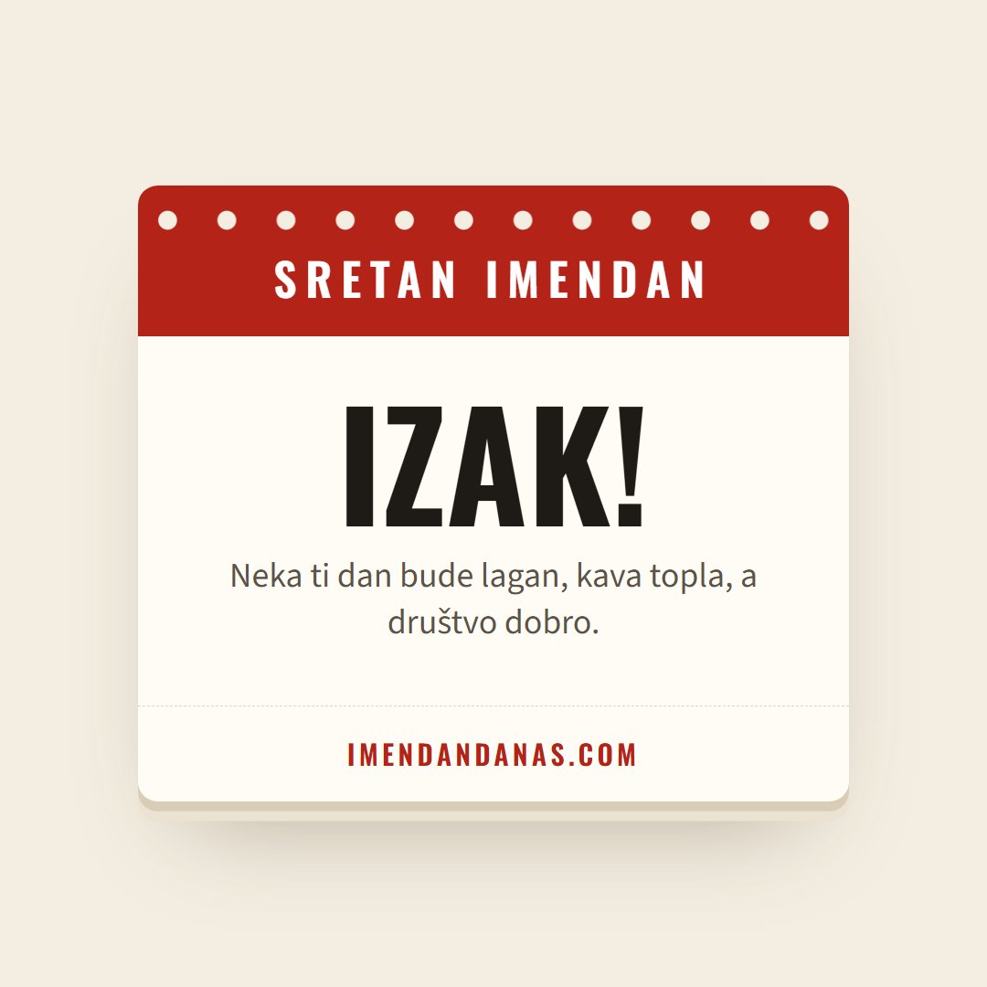 Čestitka: Sretan imendan, Izače!