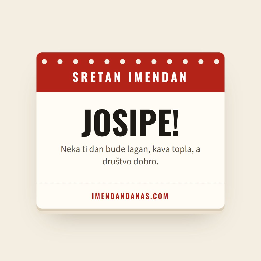 Čestitka: Sretan imendan, Josipe!
