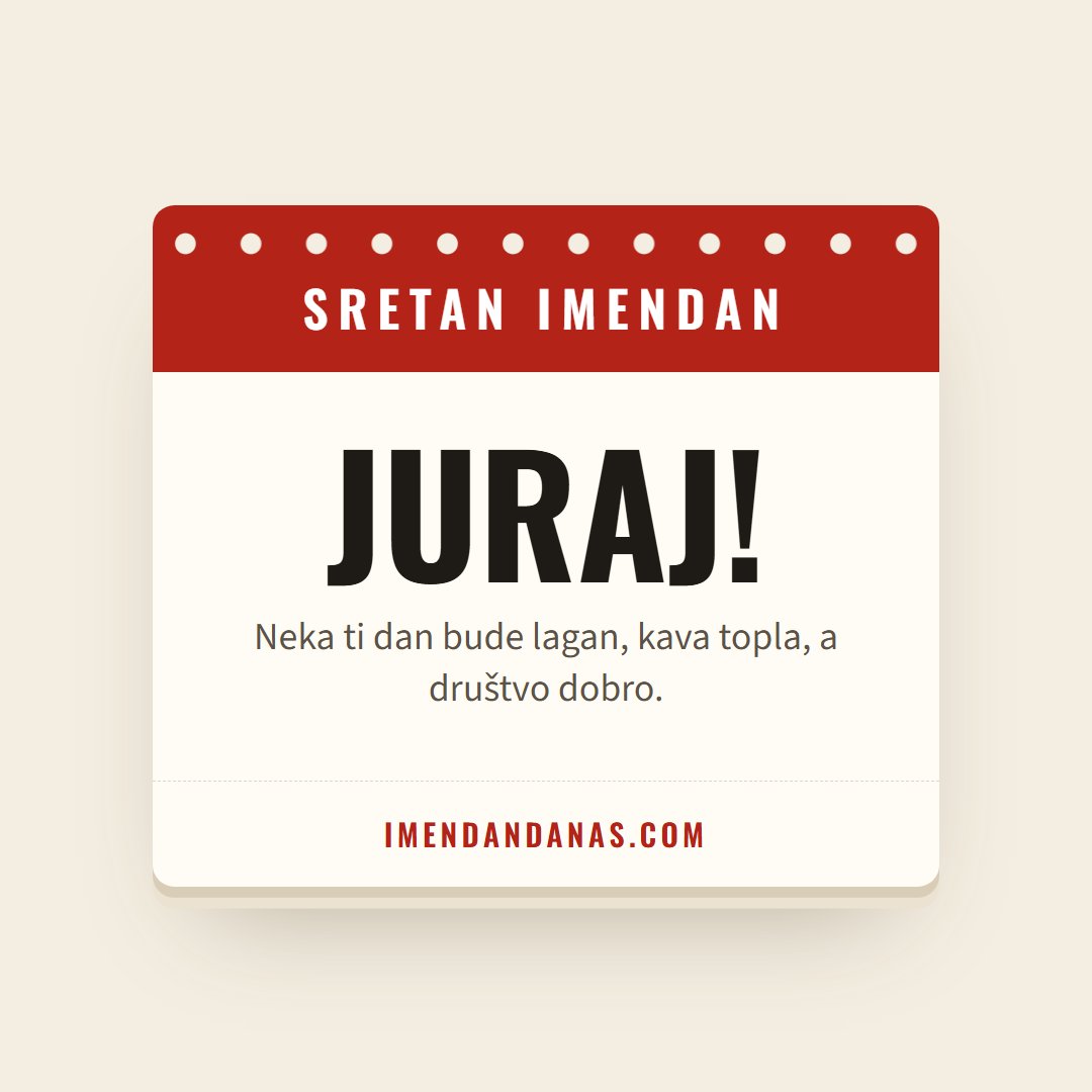 Čestitka: Sretan imendan, Jurju!