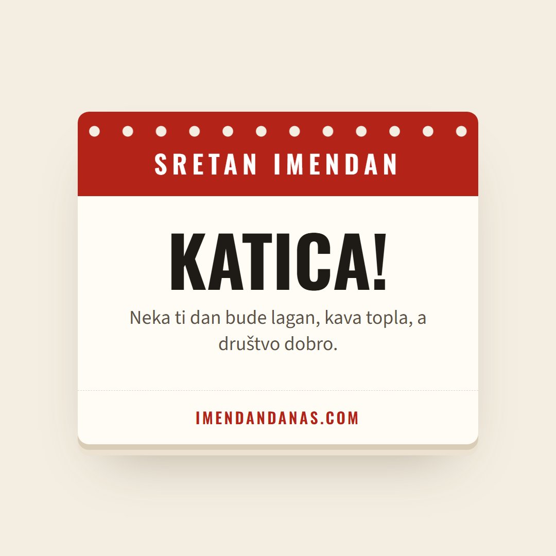 Čestitka: Sretan imendan, Katica!