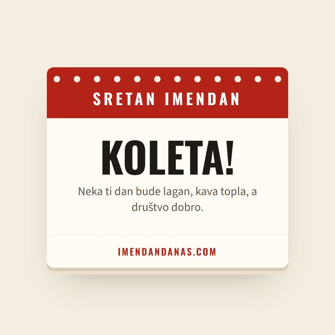 Čestitka: Sretan imendan, Koleta!