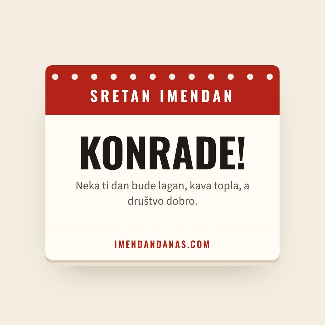 Čestitka: Sretan imendan, Konrade!