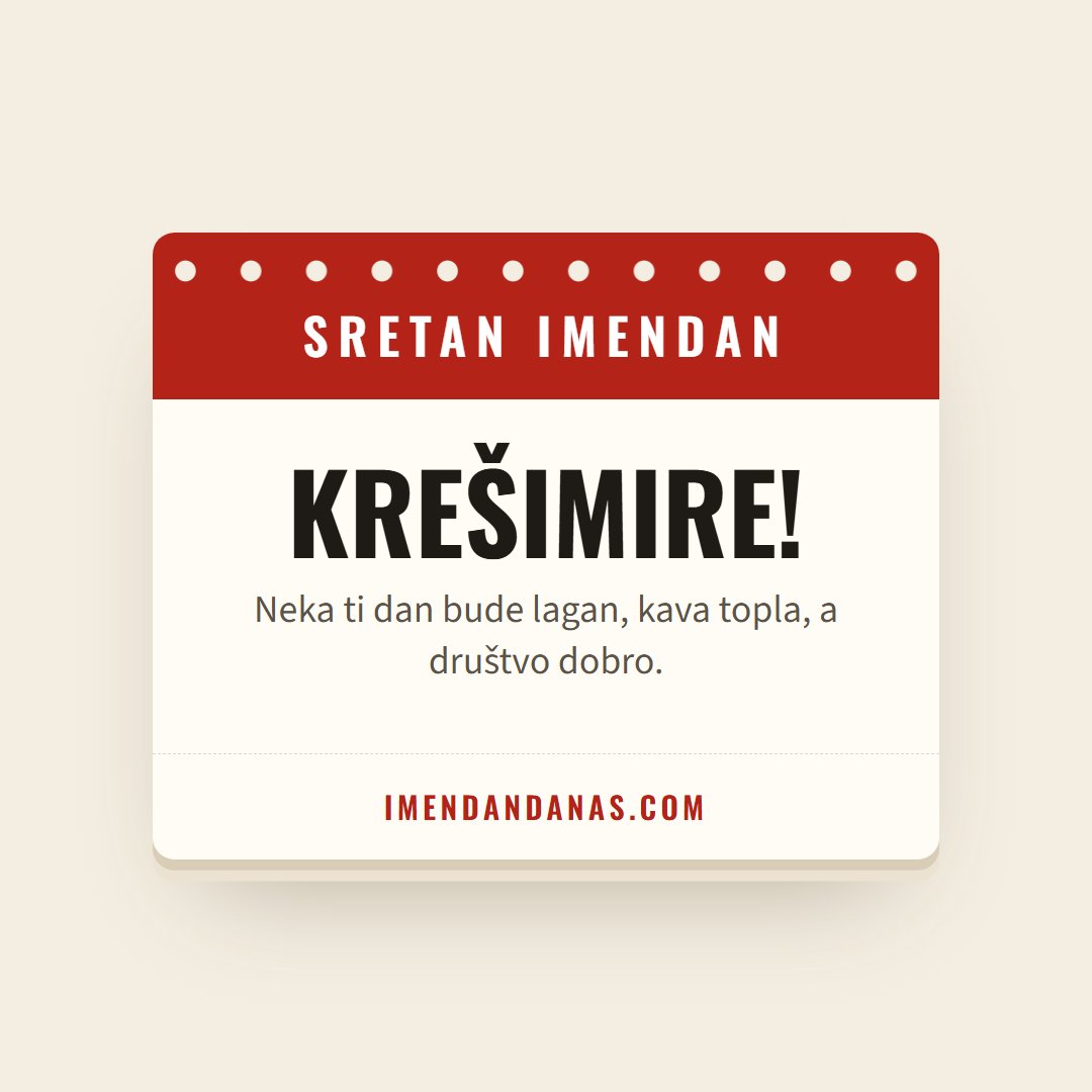 Čestitka: Sretan imendan, Krešimire!