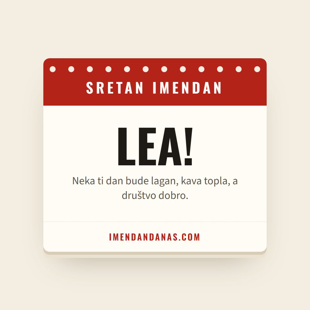 Čestitka: Sretan imendan, Lea!