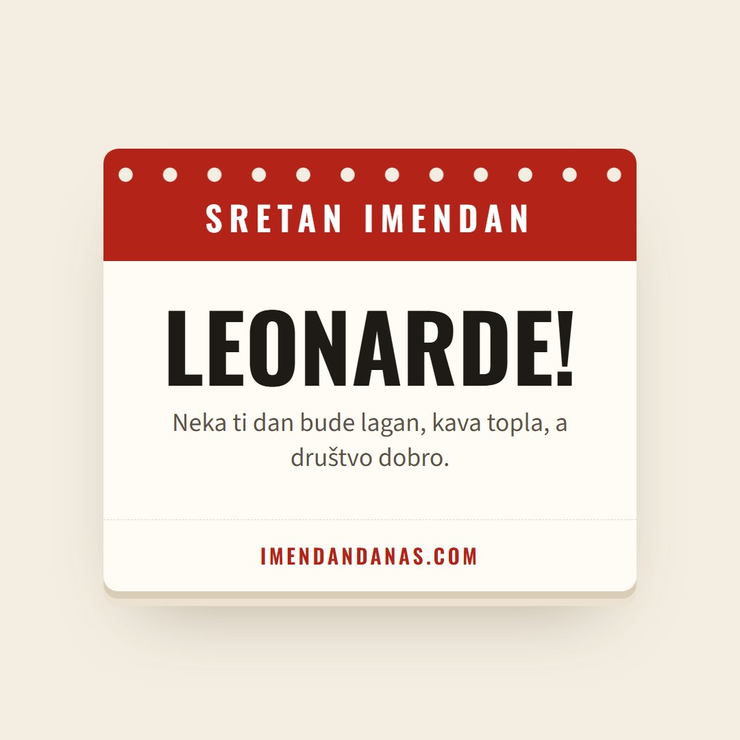 Čestitka: Sretan imendan, Leonarde!