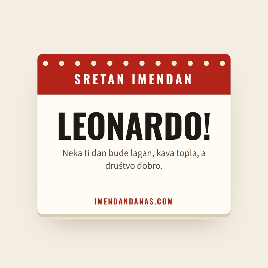 Čestitka: Sretan imendan, Leonardo!