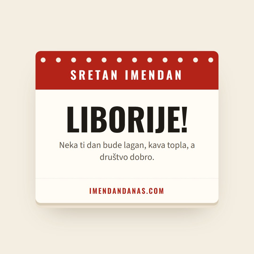 Čestitka: Sretan imendan, Liborije!