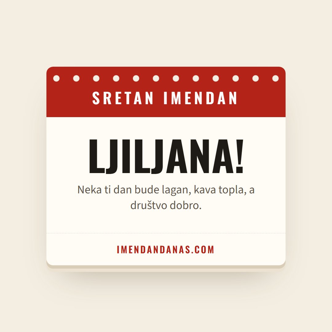 Čestitka: Sretan imendan, Ljiljana!