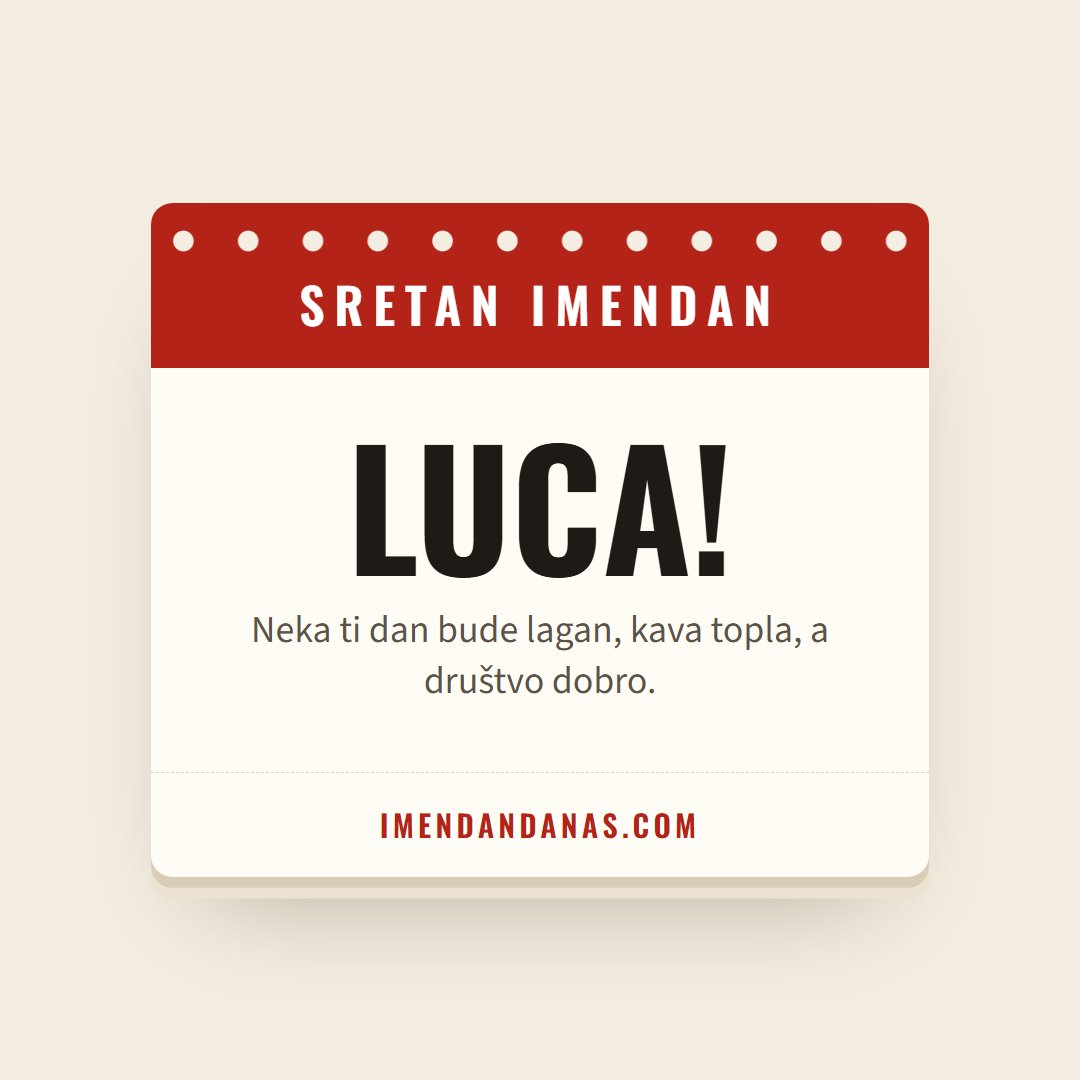 Čestitka: Sretan imendan, Luca!