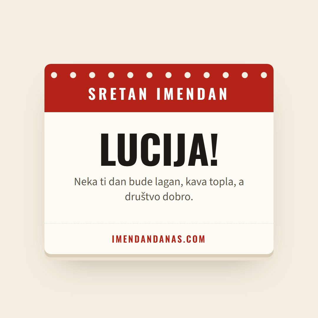 Čestitka: Sretan imendan, Lucija!