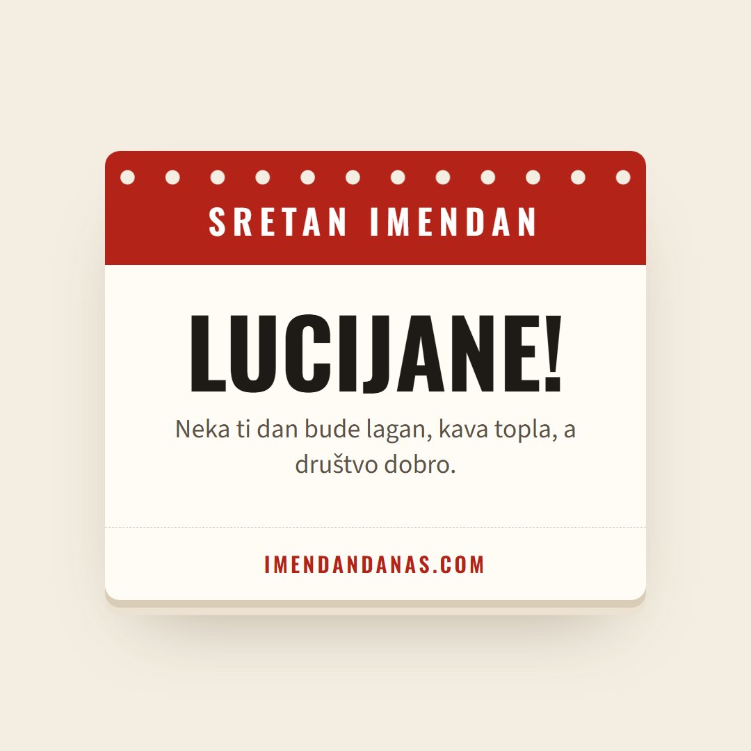 Čestitka: Sretan imendan, Lucijane!