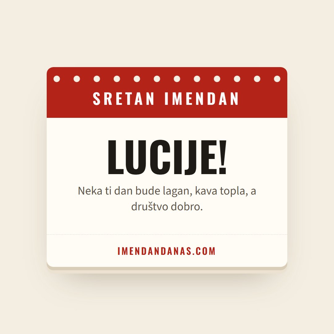 Čestitka: Sretan imendan, Lucije!
