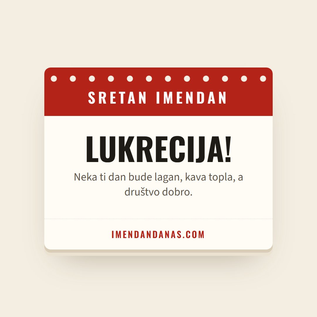 Čestitka: Sretan imendan, Lukrecija!