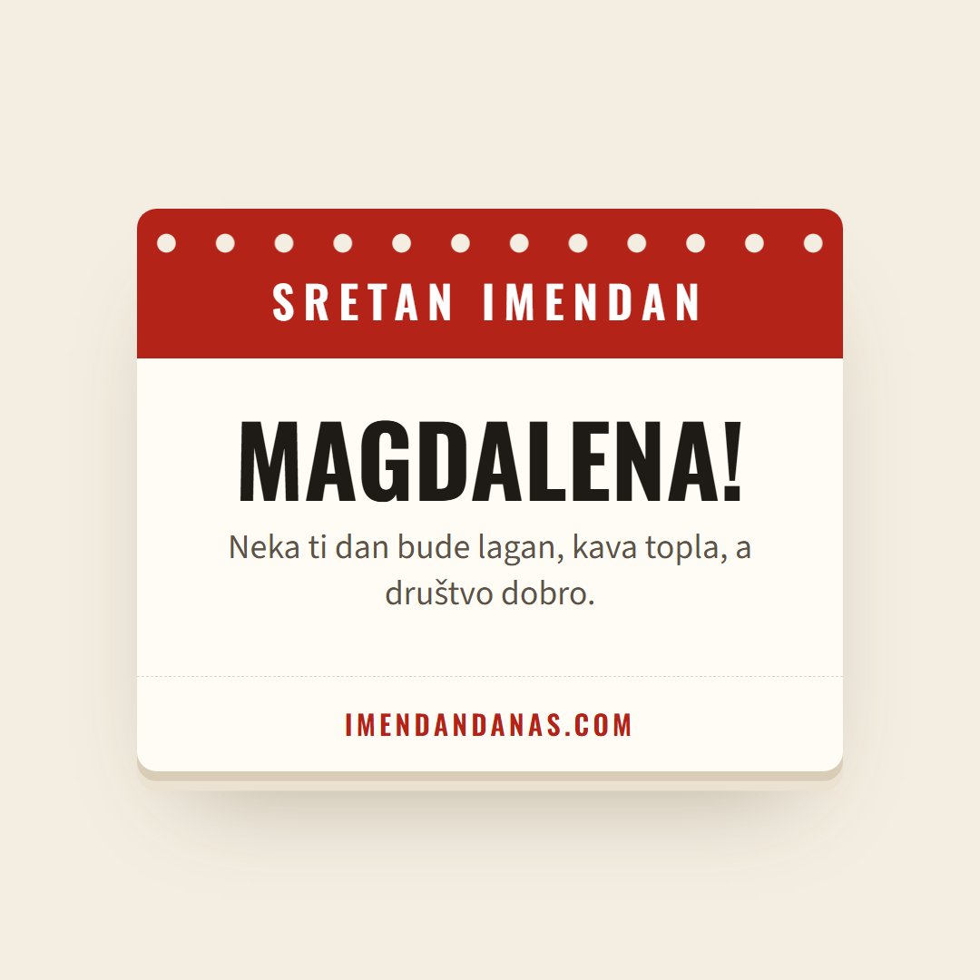 Čestitka: Sretan imendan, Magdalena!