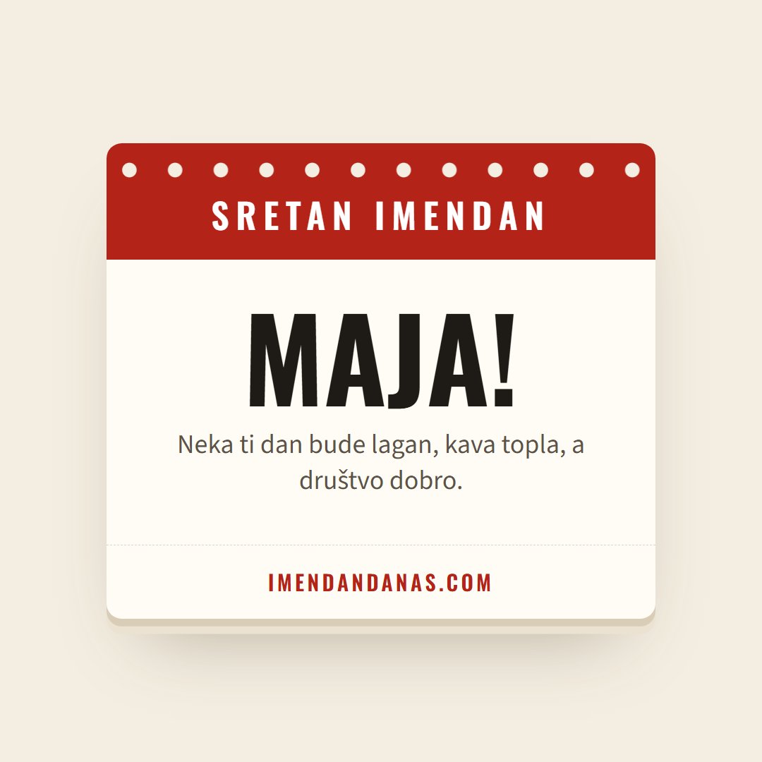 Čestitka: Sretan imendan, Maja!