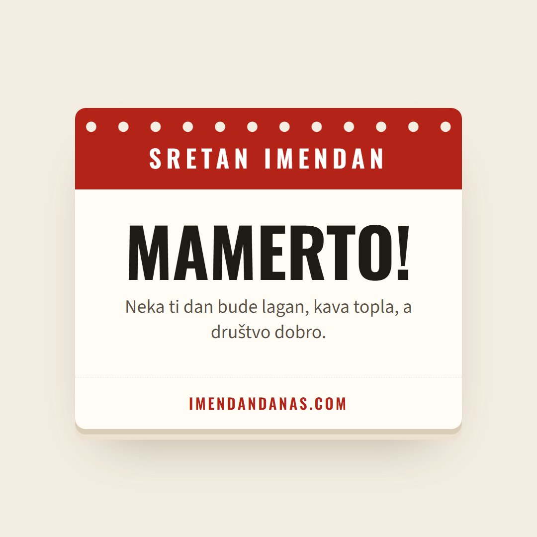 Čestitka: Sretan imendan, Mamerto!