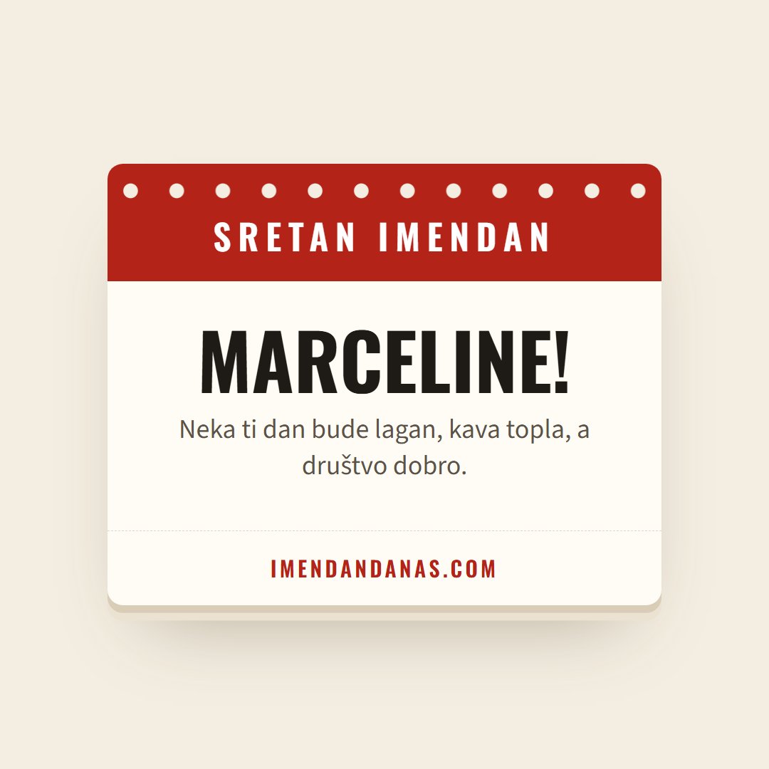 Čestitka: Sretan imendan, Marceline!