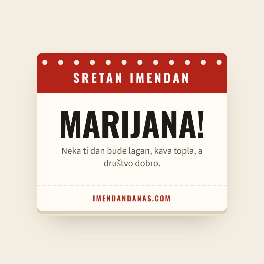 Čestitka: Sretan imendan, Marijana!