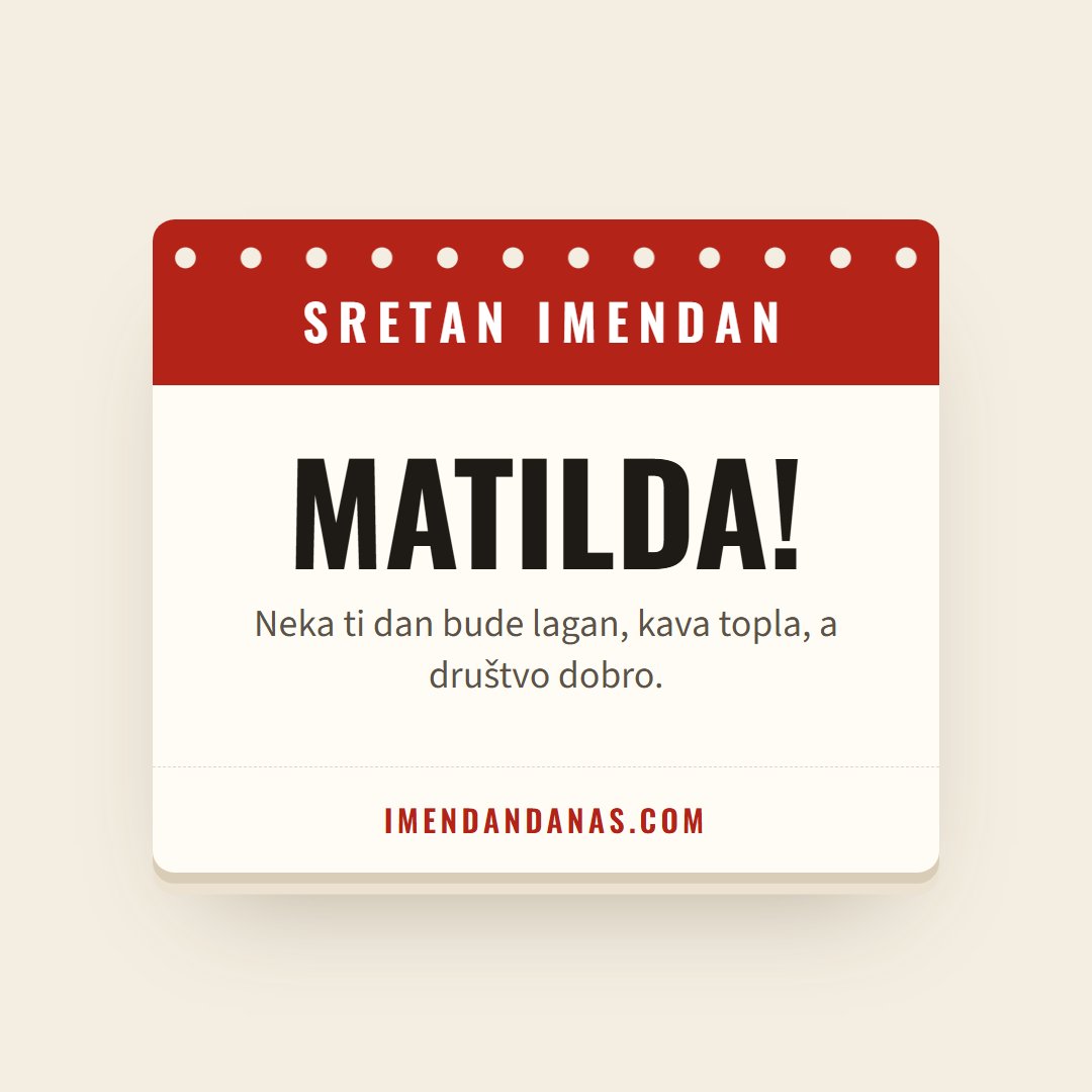 Čestitka: Sretan imendan, Matilda!