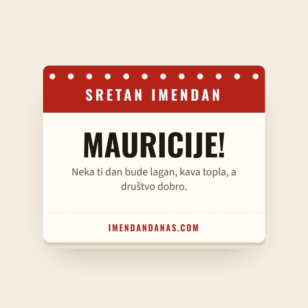 Čestitka: Sretan imendan, Mauricije!