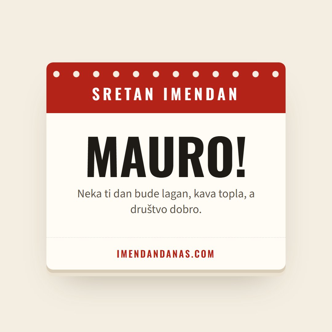 Čestitka: Sretan imendan, Mauro!