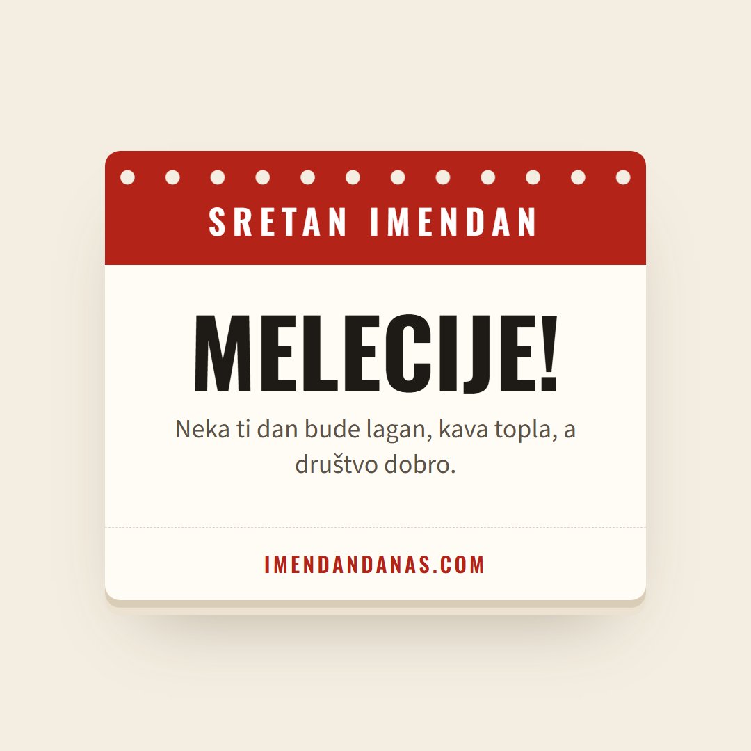 Čestitka: Sretan imendan, Melecije!