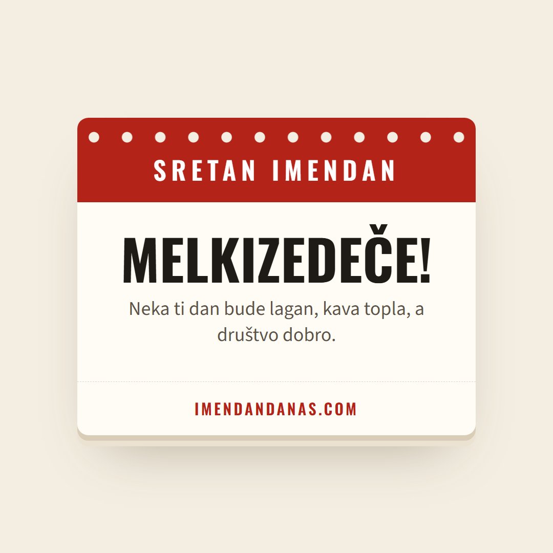 Čestitka: Sretan imendan, Melkizedeče!
