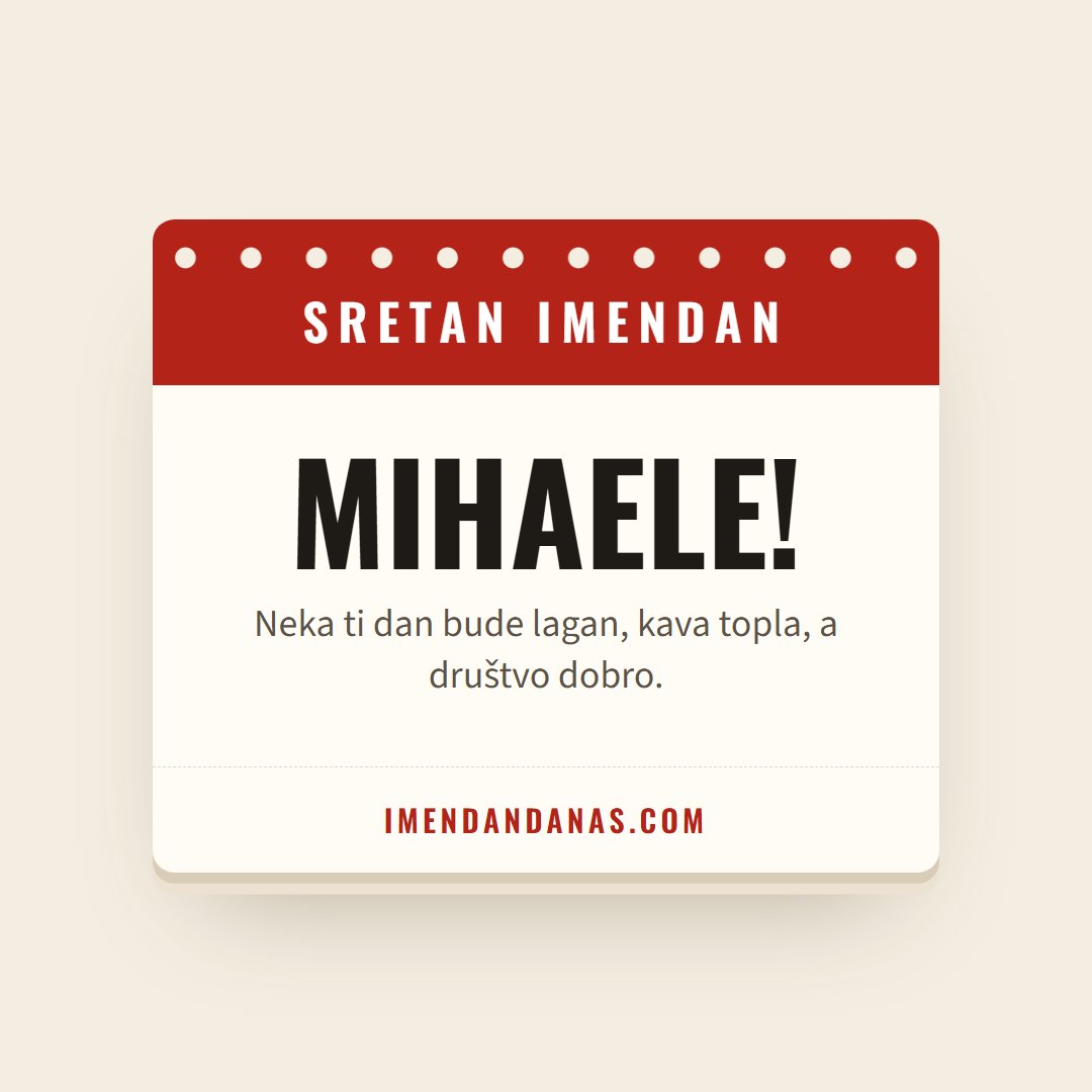 Čestitka: Sretan imendan, Mihaele!