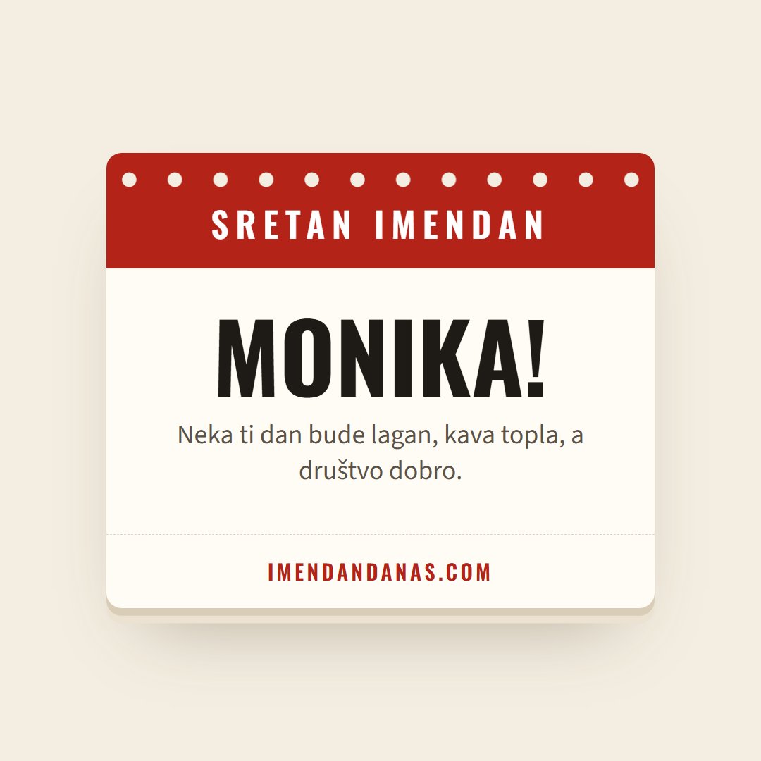 Čestitka: Sretan imendan, Monika!
