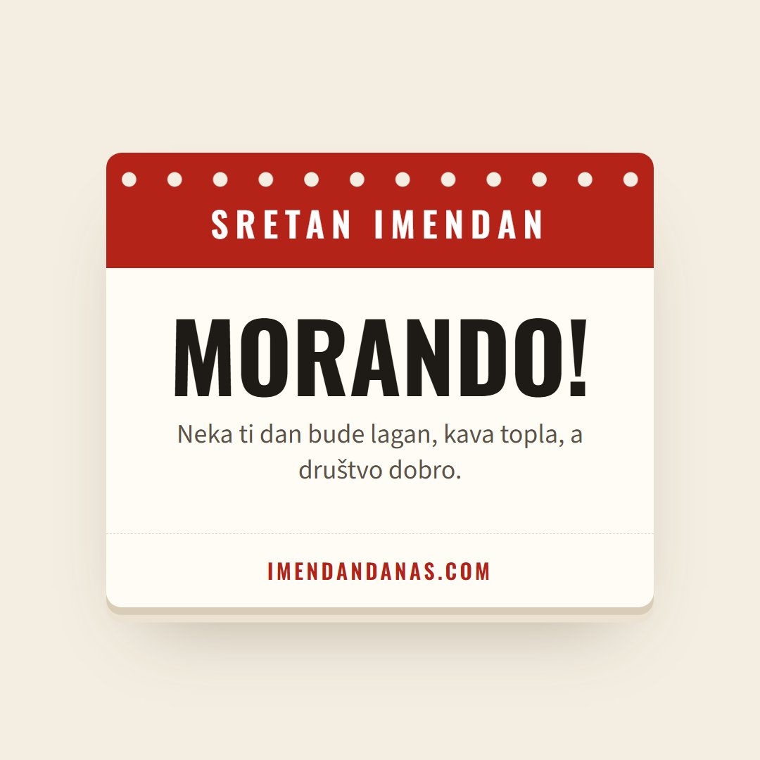 Čestitka: Sretan imendan, Morando!