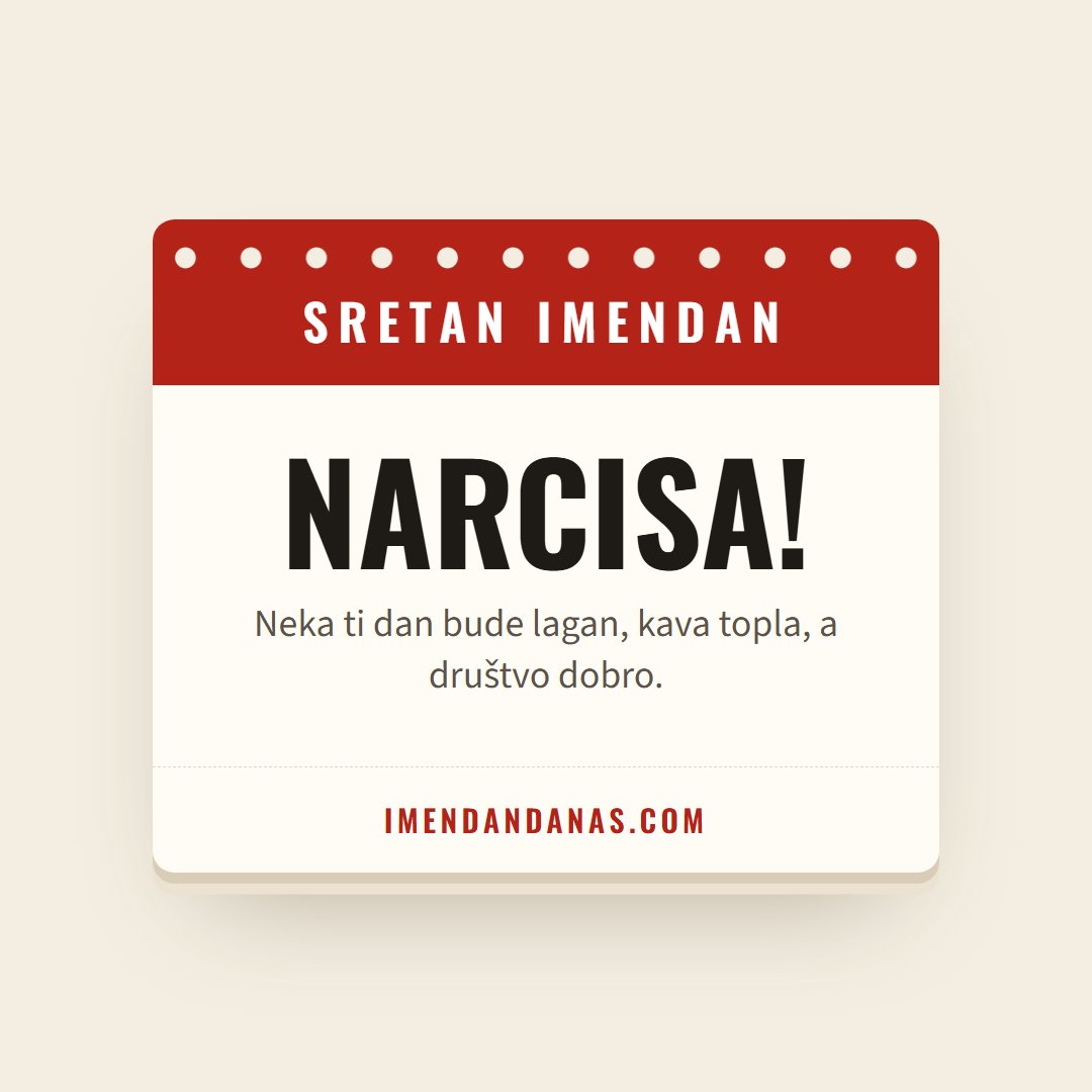 Čestitka: Sretan imendan, Narcisa!