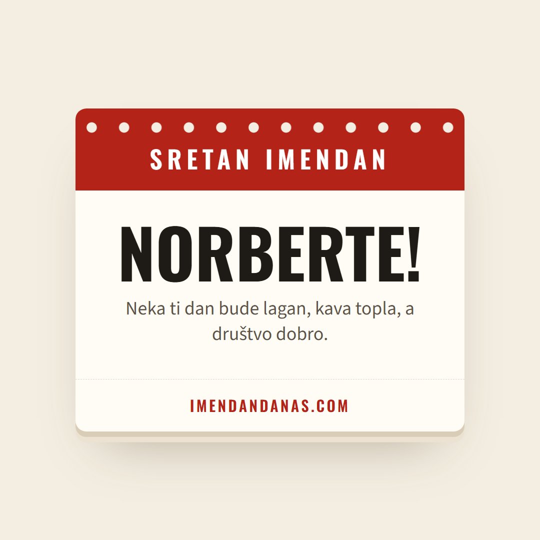 Čestitka: Sretan imendan, Norberte!