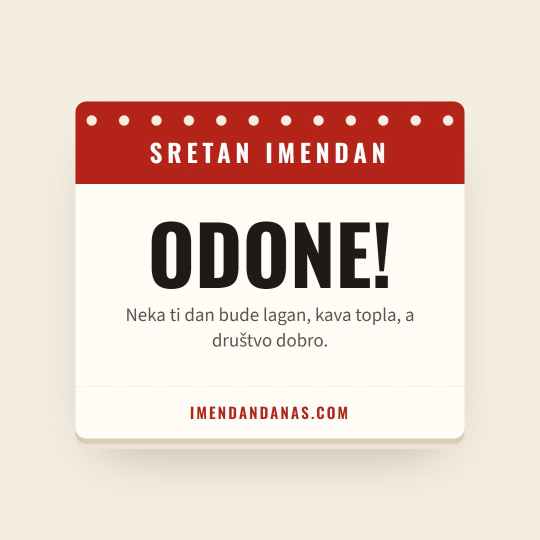 Čestitka: Sretan imendan, Odone!