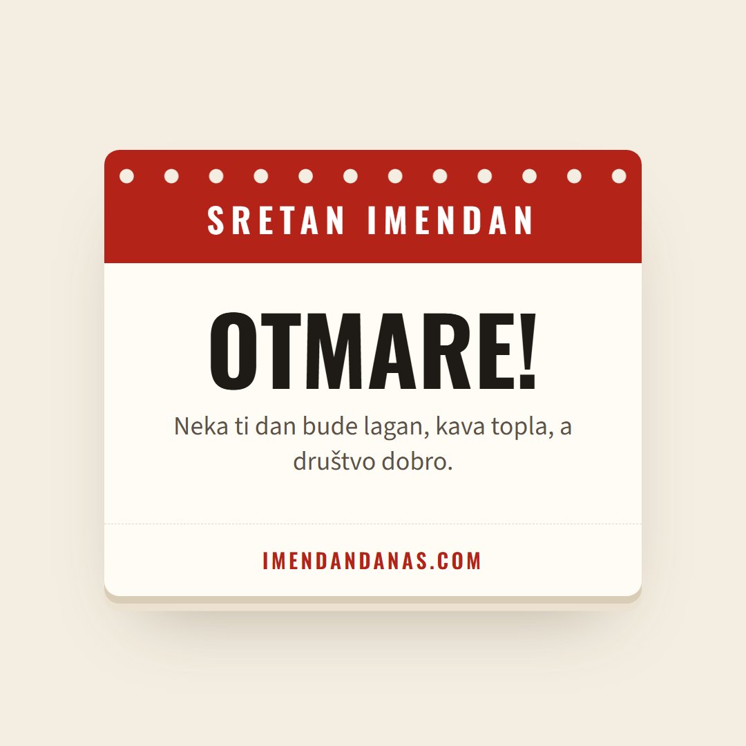 Čestitka: Sretan imendan, Otmare!
