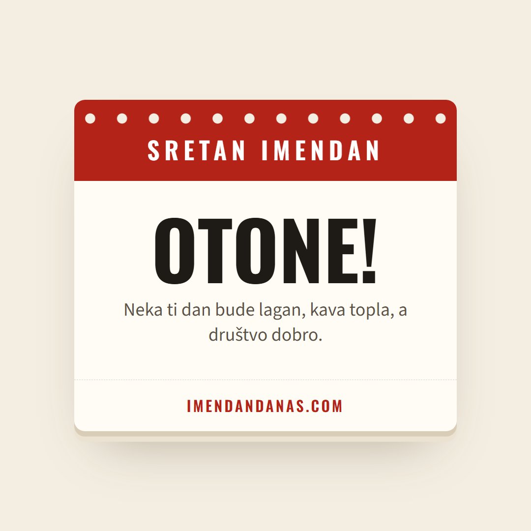 Čestitka: Sretan imendan, Otone!