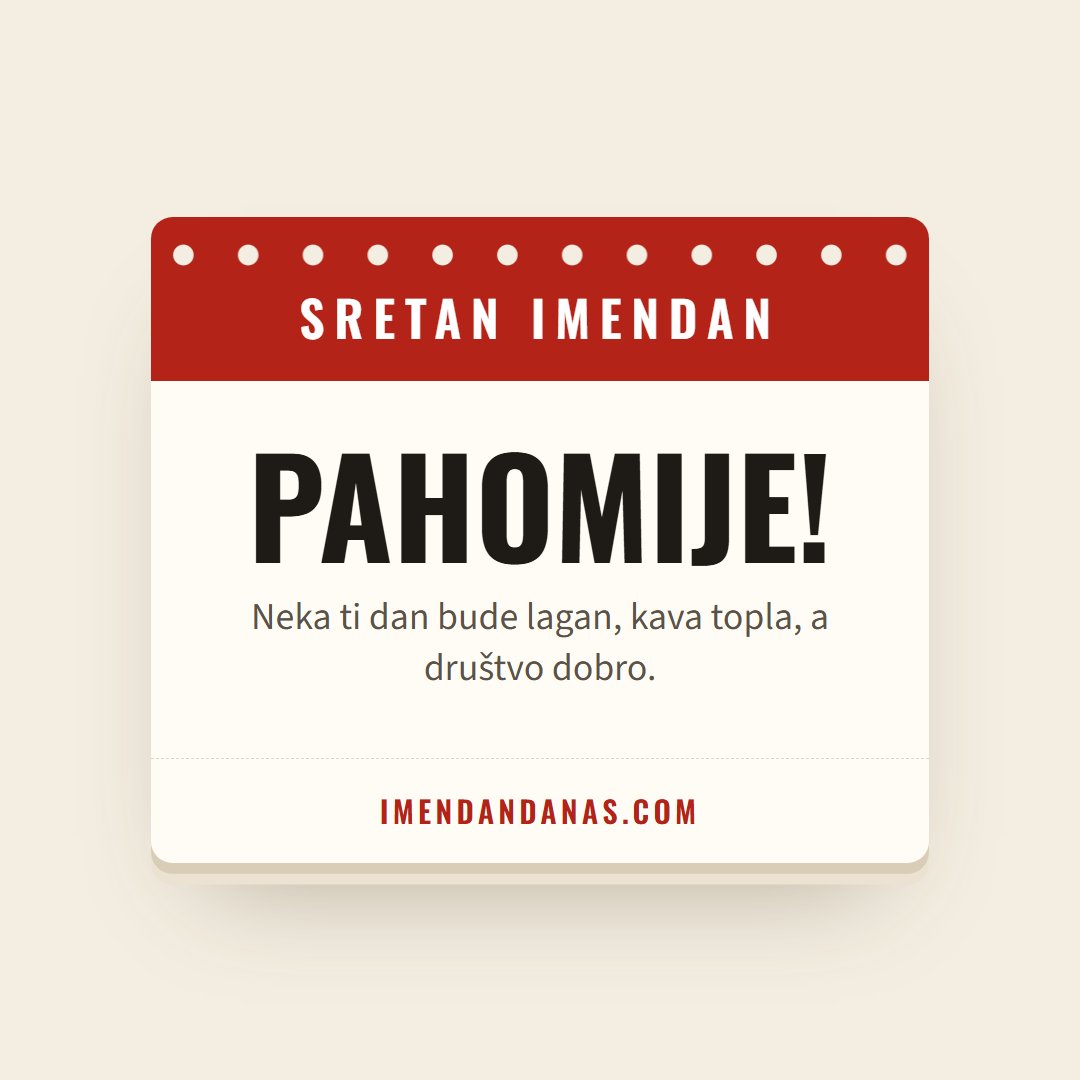 Čestitka: Sretan imendan, Pahomije!