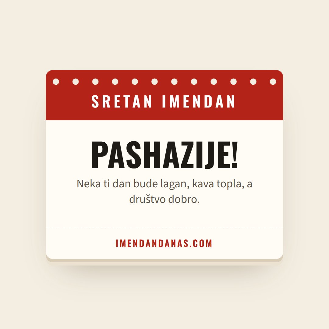 Čestitka: Sretan imendan, Pashazije!