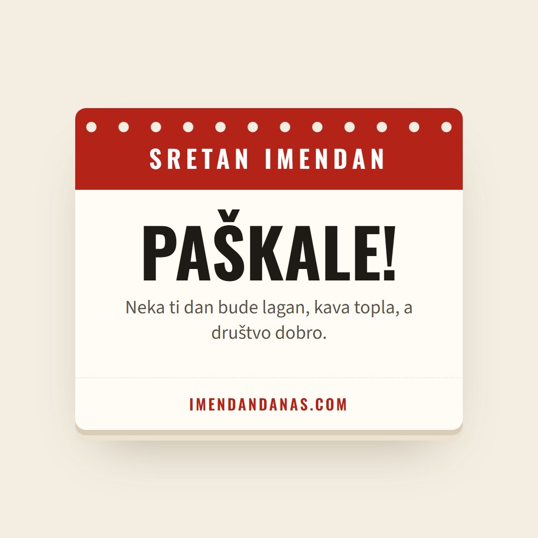 Čestitka: Sretan imendan, Paškale!