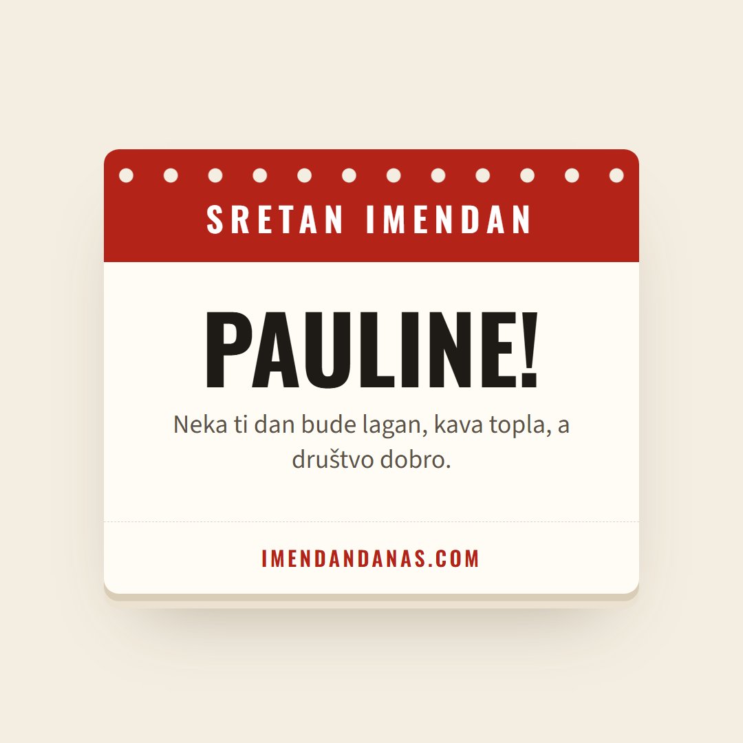 Čestitka: Sretan imendan, Pauline!