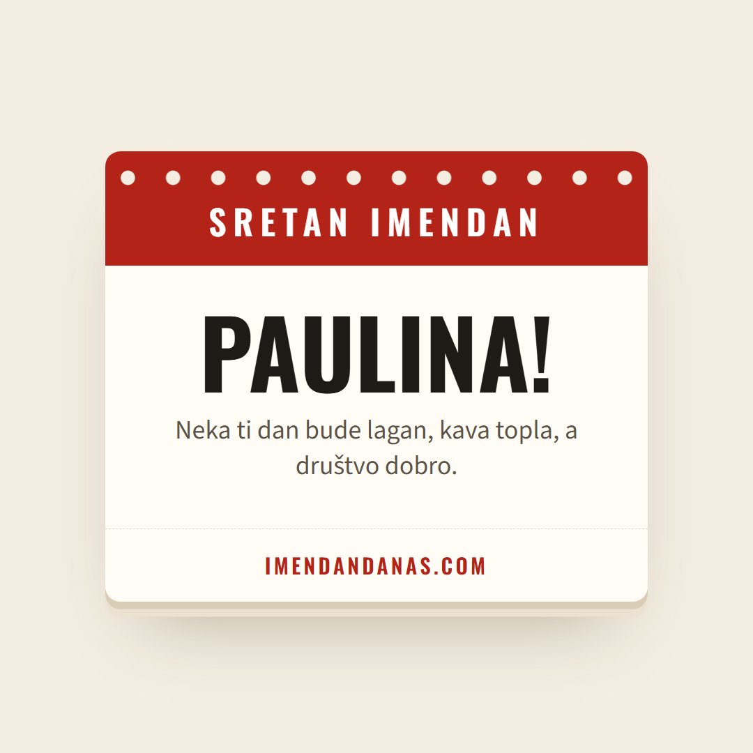 Čestitka: Sretan imendan, Paulina!