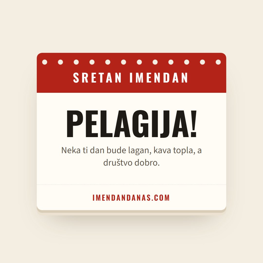 Čestitka: Sretan imendan, Pelagija!