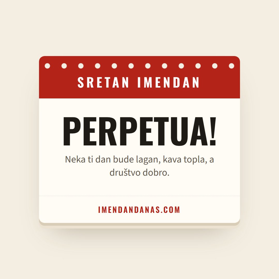 Čestitka: Sretan imendan, Perpetua!
