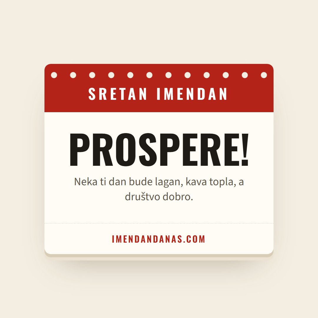 Čestitka: Sretan imendan, Prospere!